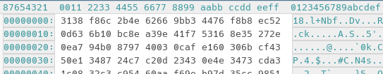 Emacs in hexl-mode showing the xml file